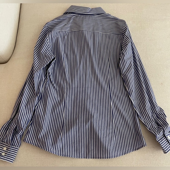 Banana Republic Fitted Non-Iron Blue Stripe Shirt - Picture 4 of 7